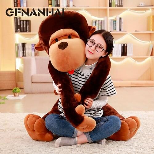 1pc 110cm huge size cartoon Big mouth monkey plush toy the Gorilla Diamond plush doll stuffed pillow for children playmates toy