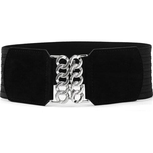 Wide belt belts for women New Fashion Women chain belt Wide Self Tie Wrap Around Waist Band Dress Belt