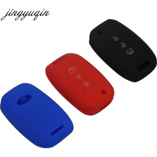 Jingyuqin 30pcs/lot Silicone Car key cover Case For KIA Rio Sportage Ceed Sorento Cerato key Set Jacket Cover Car Accessoriels