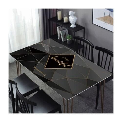 Marble Pattern Table Cloth Crystal Plate Soft Glass Table Cover Rectangular Waterproof Anti-hot Tablecloth Coffee Mat Free Ship
