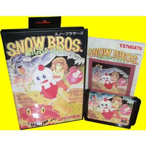 Snow Bros. Nick & Tom With Box And Manual 16bit MD Game Card For Sega Mega Drive For Genesis