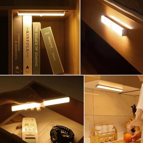 Smart Motion Sensor Lights USB Charging Portable Closet Cabinet Lamp Lighting For Kitchen Living Room Magnetic Wardrobe Light