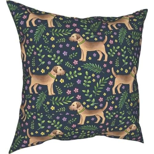 Border Terriers Spring Floral Throw Pillow Cover Decorative Pillow Dog Lover Creative Cushion Covers