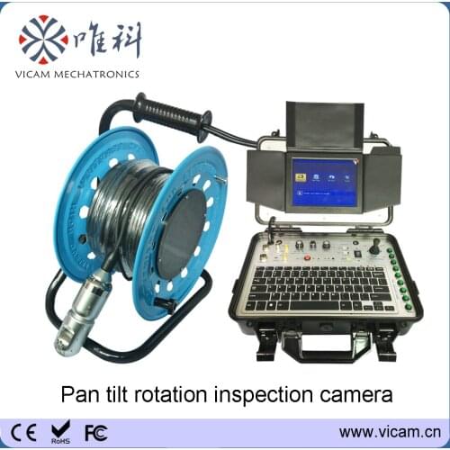 Vicam Chimney rotation camera inspection equipment 50m / 100m vertical soft cable water pipe camera with DVR control box