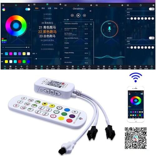 WS2812 Bluetooth Music APP Pixel Control Smart DC5-24V 24key IR Remote Controller For WS2812B WS2811 SK6812 Led Strip Light