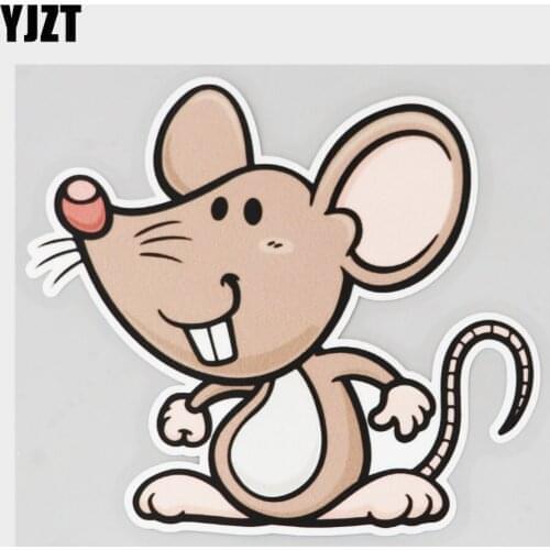 YJZT 12.5CM×10.9CM High Quality Cartoon Rat PVC Decal Car Sticker 11C-0271