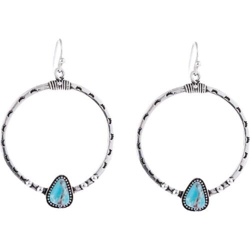 2020 New Vintage Eyelash Triangle Big Circle Drop Earring for Women