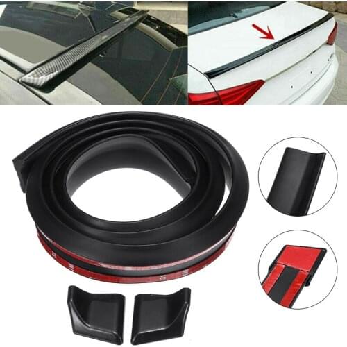1.5M DIY Universal Black PU Car Rear Roof Tail Trunk Spoiler Wing Lip Trim Car Styling Trunk Spoiler Strip