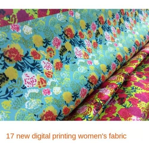 145 Cm Width Flower Printing Polyester Fabric Brand Fashion Clothing Shirt Cloth for Dress Fabrics by the Meter Wholesale