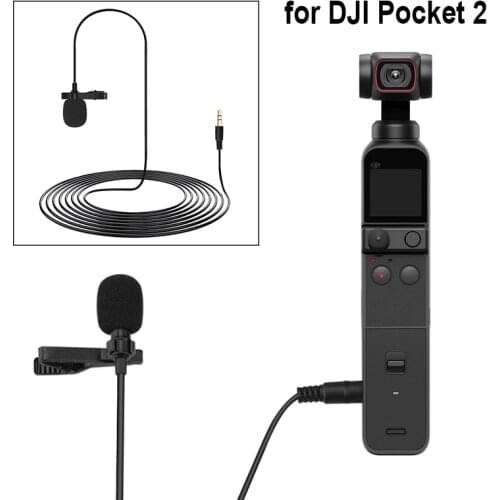 3.5mm Portable Clip-on Lapel Condenser Microphone Wired Mini Mic for DJI Pocket 2 Do-It-All Handle Gimbal Camera Accessories