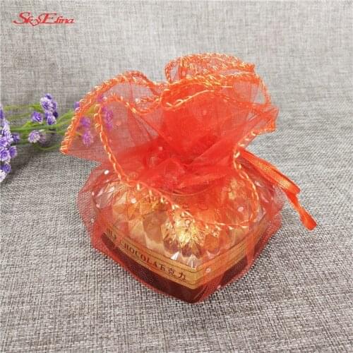 50Pcs Colorful Round Organza Bag Wedding Favors And Gifts Jewelry Pouches Gauze Element Bag Wedding /Unicorn Party Decoration 6Z