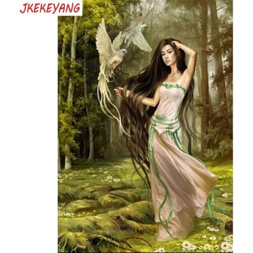 5D DIY square/round Diamond painting Beauties and pigeons Cross Stitch Diamond Embroidery Pattern Rhinestone J3053