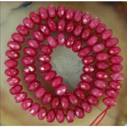 5x8mm Faceted Brazil Ruby Abacus Gemstone Loose Beads 15"