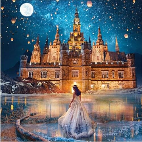 5D DIY Full Round/Square Diamond Painting Castle & Girl 3D Embroidery Cross Stitch Rhinestone Mosaic Home Decor Gift Yc1108