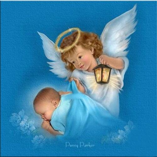 Guardian angel Diy Paintings Hot Pastoral Resin Round Diamond Painting Embroidery 2017 New Dmc Needlework Patterns Kits AS150