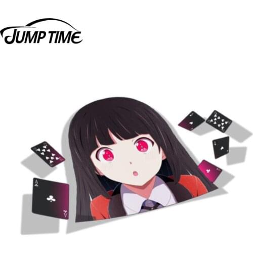 Jump Time 13cm x 8.1cm Kakegurui Anime Sticker Decal Funny Car Styling Vinyl Graphic Decor For Window Laptop Cute Car Stickers