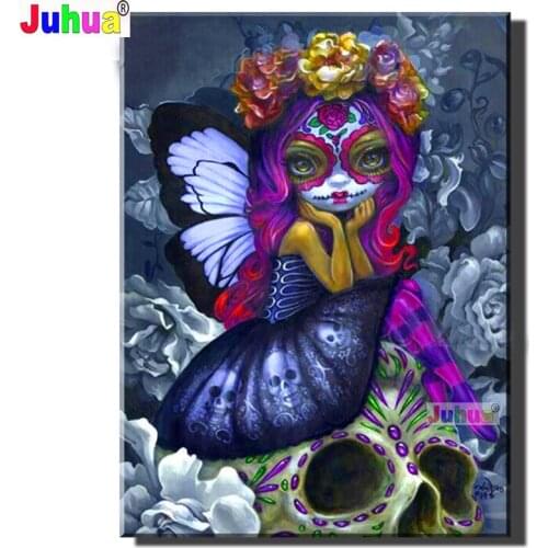 DIY Cartoon Princess Diamond Painting Skull Angel Rose Girl Drill Rhinestone Cross Stitch Kits Handmade Crafts For Children Gift