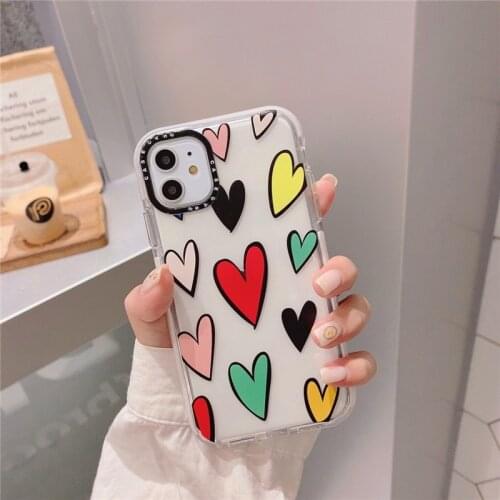 Hot brand Love Heart Sketch Transparent Clear Silicon Phone Case For iPhone 11 Pro MAX X XS XR 7 8 6S plus SE 2020 Soft Cover