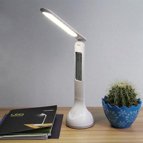 Creative Led Table Light Foldable with Calendar Temperature Alarm Clock Atmosphere Colors Changing Desk Lamp Book Light