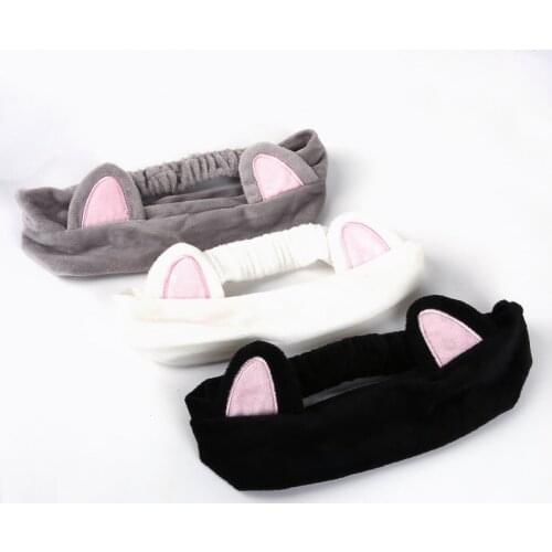 Fashion Soft Cat ear Spa Bath Shower Make Up Wash Sale Cute Ear Headband Head-Ware Face Cosmetic Headband Hair Band Accessories