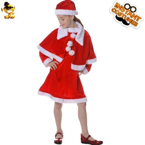 DSPLAY Fashionable Girls Xmas Dress New Design Costume Christmas Fancy Dress Outfit for Carnival Xmas Party