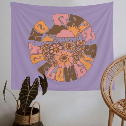 Floral Tapestry Wall Hanging Room Decoration Aesthetic Hippie Floral Wall Tapestry Indian Bohemian Decor Boho Wall Carpet