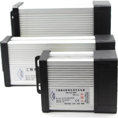 Wall Mount LED Power Supply AC190-240V DC 12V 24V Wall Hanging LED Driver Lighting Transformers Outdoor Rainproof SMPS