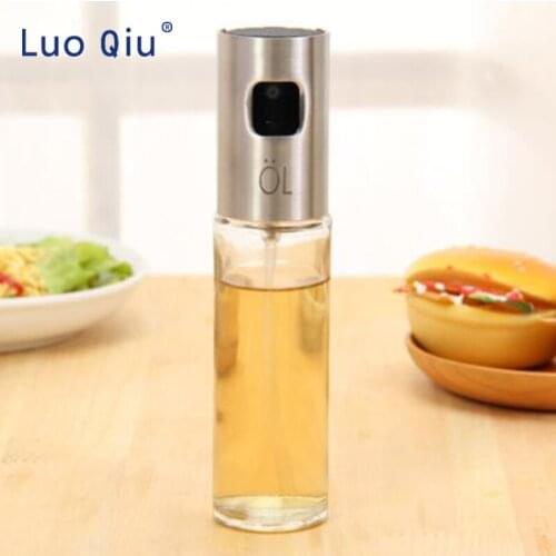 The new stainless steel multipurpose oil bottle glass oil pot barbecue spray bottle is suitable for the kitchen outside barbecue