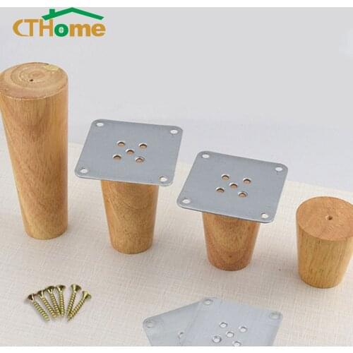 4pcs Solid Wooden Cabinet Legs for Furniture Table Foot Wood Sofa Bed Chair Desk Loft Support Anti-slip Feets for Tv Cabinet