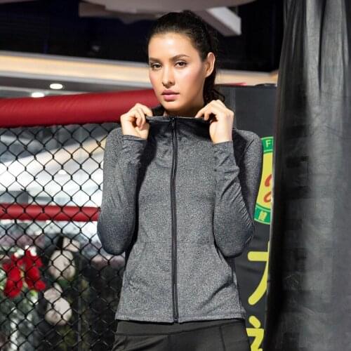 Autumn and winter fitness jacket women yoga clothes training running clothes sports and leisure hoodies quick-drying coat women