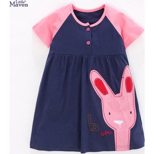 Frocks for Girls 2021 Summer Baby Girl Children Clothes Toddler Cotton Bunny Applique Vestiods Casual Dress for Kids 2-7 Years