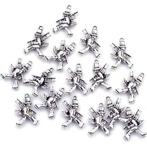 150Pcs Pendants Chimney Sweeper Zinc Metal Alloy Silver Tone Jewelry DIY Making Finding Charms 20x14mm
