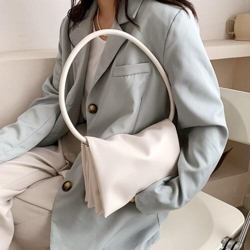Popular Multi-layer Soft Leather Handbags For Women 2021 Ladies Simple Shoulder Bags With Round Handle Luxury Brand Party Purses
