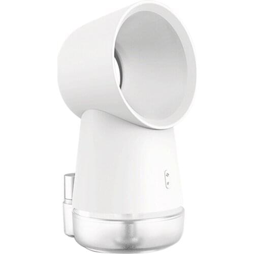 Protable Desktop Leafless Colling Fan 3 in 1 Mini Cooling Fan Bladeless Desktop Fan Mist Humidifier with LED Light