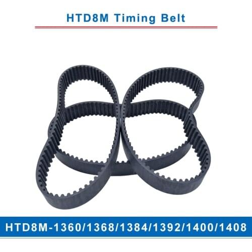Timing belt HTD8M-1360/1368/1384/1392/1400/1408 teeth pitch 8mm circular teeth belt width 20/25/30/40mm for 8M timing pulley