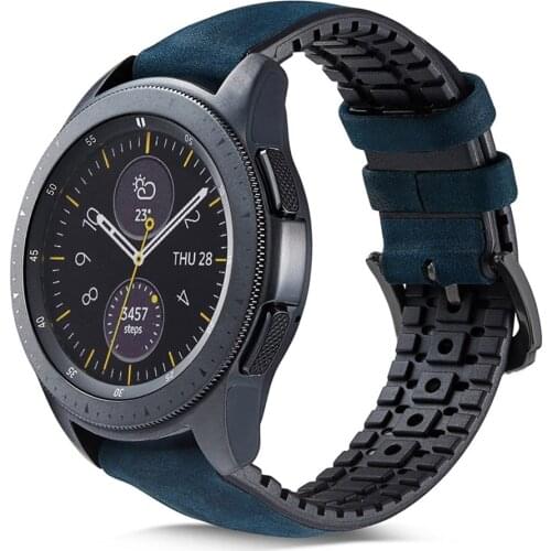 20mm 22mm Silicone+Leather Strap for Samsung Galaxy Watch 3 Band 41mm 45mm 46mm 42mm Active 2 Bracelet for Huawei GT 2/Pro Belt
