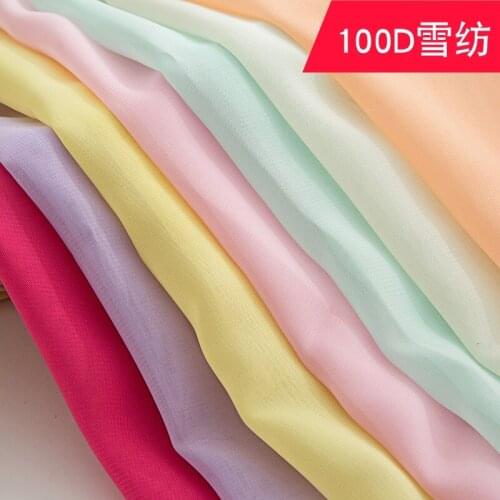 150cm*100cm 23 Color 100D Chiffon Georgette Fabric Summer Solid Color Clothing Skirt Lining Dress Home DIY Apparel Sewing Fabric