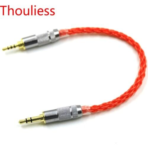 Thouliess 2.5mm TRRS Balance Male to 3.5mm Stero Male UPOCC Silver Plated audio Male to Male Aux Cord Connector