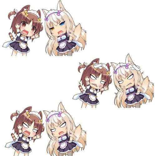 Three Ratels CA68 funny NEKOPARA_CHRONICLE Waterproof Decal cats ear girls sticker on Wall Fridge car hood moto skateboard