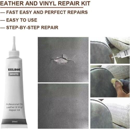 Car Reconditioning Cream Black White Leather And Vinyl Repair Kit - Furniture Couch Car Seats Sofa Coats Holes Repair Cream 20ml