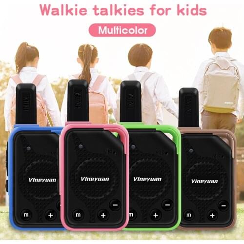 1 Pair Vineyuan Super Mini Walkie Talkie Kids Gifts Toys Two Way Radio 16 Channels CB Communicator Scanner With Earpiece