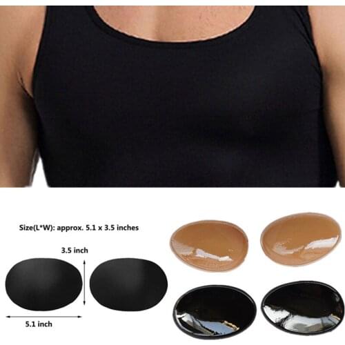 1 Pair Mens Padded Underwear Chest Muscle Enhancers Self-Adhesive Invisible Soft Chest Muscle Push-up Pads Enhancers for Men