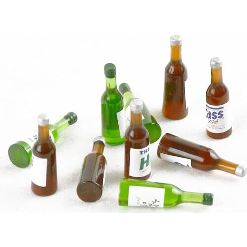 10 Pcs 1:12 Table Top Deco Bottles Doll Food Living Room Accessories