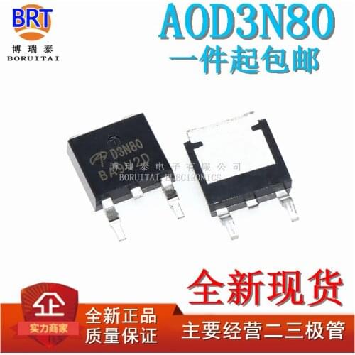 10pcs/lot New off-the-Shelf AOD3N80 Field Effect MOS Transistor 3A 800V TO252 Screen D3N80