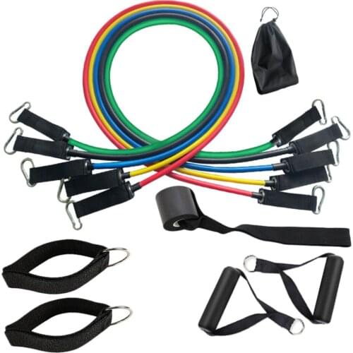 11x 10-30LBS Indoor Resistance Band Set Workout Exercise Yoga Fitness Tubes