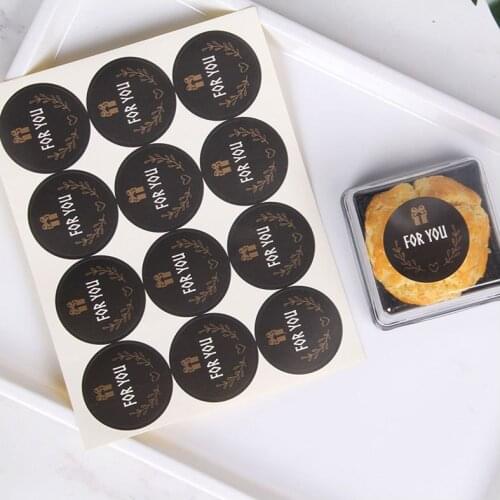 120pcs/Lot Cute For you Seal Sticker Round Black Seal Sticker Mutifunction DIY Decorative Gifts Package Labels for Baking