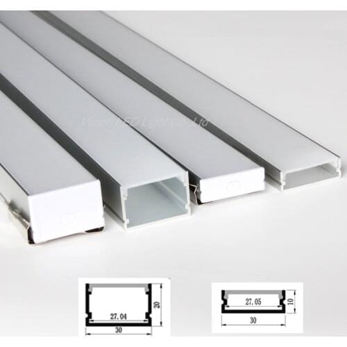 20m(20pcs) a lot, 1m per piece wide aluminum profile for led double row strips, two row led strips light 5050 3528 2835 5630