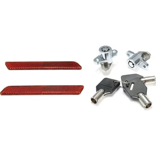 2X Red Reflectors for Latch Lock Covers with 2X Hard Saddlebag Lock 3 Keys Set