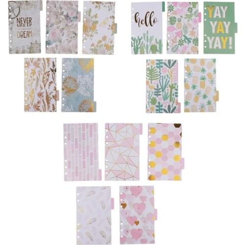 5 Pieces A6 Loose Sheet Bulk Paper Dividers Separator for Notebook Planner
