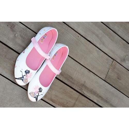 A26520-20BeyazPembe Pink Potin Child White Pink Shoes A26520-20